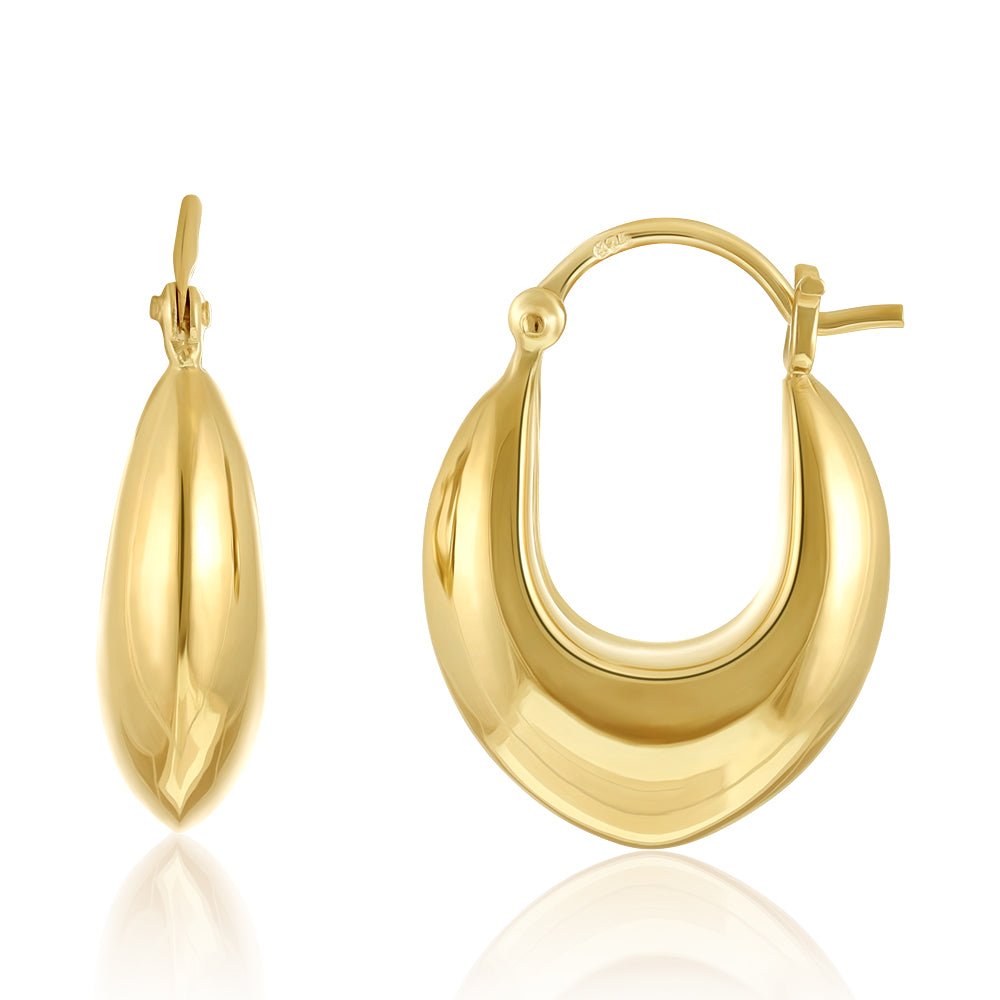 14ct Yellow Gold 1 Micron Plated Huggie Hoop Earrings