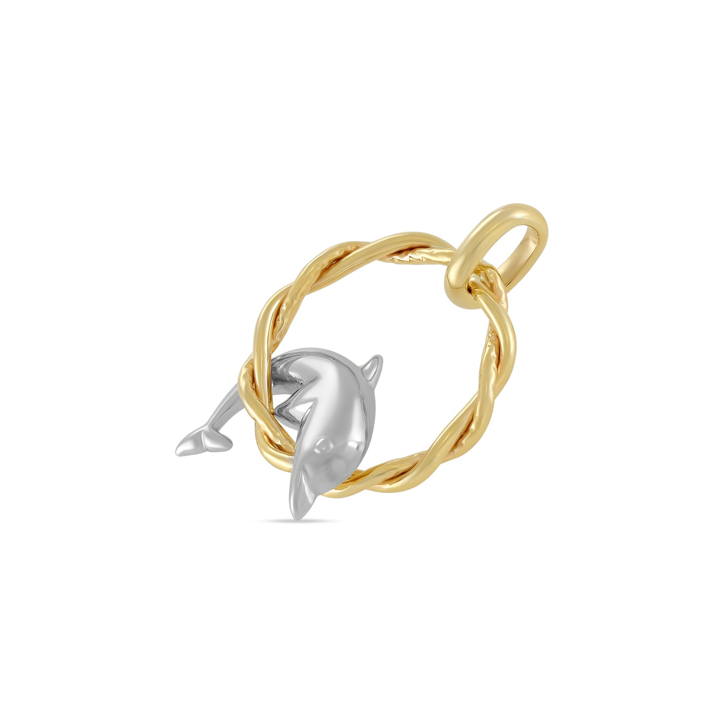 9ct Yellow Gold Jumping Dolphin Pendant