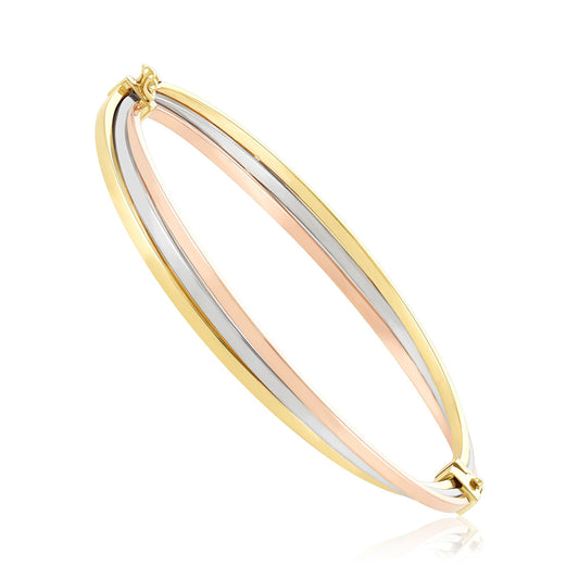 9ct Gold Tri Colour Bangle BN7007