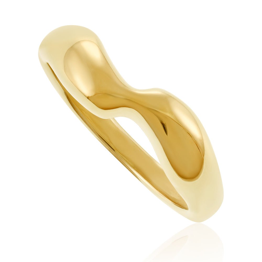 14k Gold Plated 1 Micron Single Twist Ring PRN1001