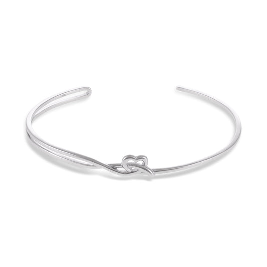 925 Sterling Silver Rhodium Plated Love Bangle 61x51mm SBN1001