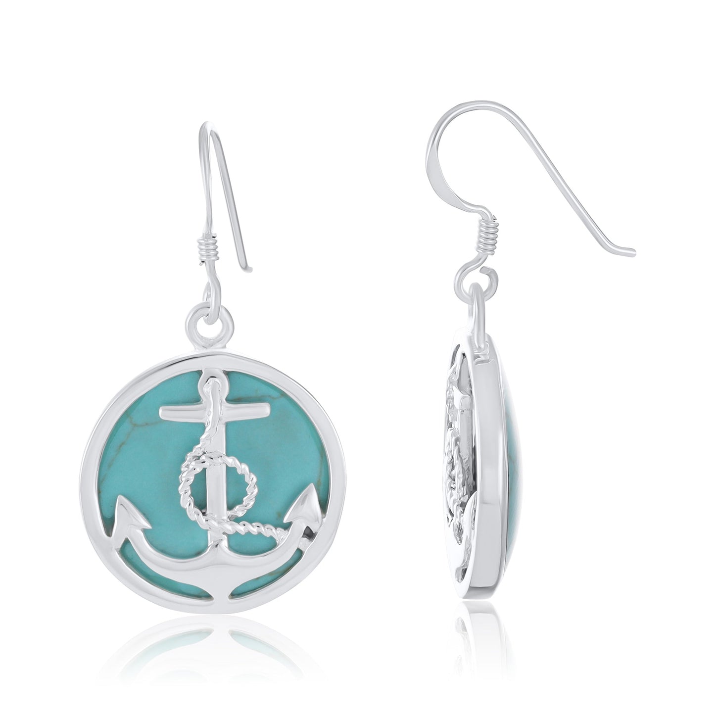 Sterling Silver Abalone Shell Anchor Earrings SER4022