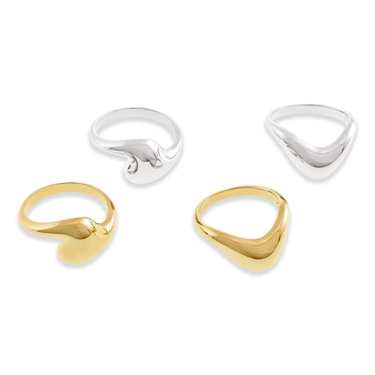 14k Gold Plated 1 Micron Wave Ring PRN1003