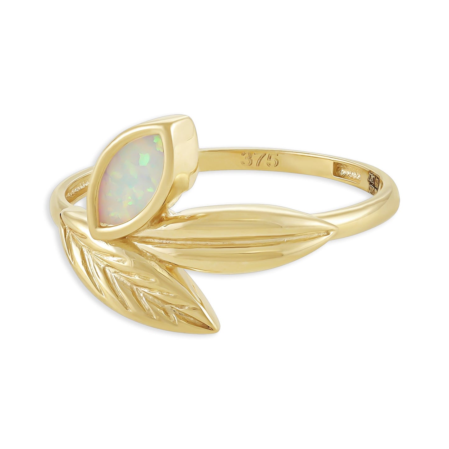 9ct Yellow Gold Leaf Detail Ring