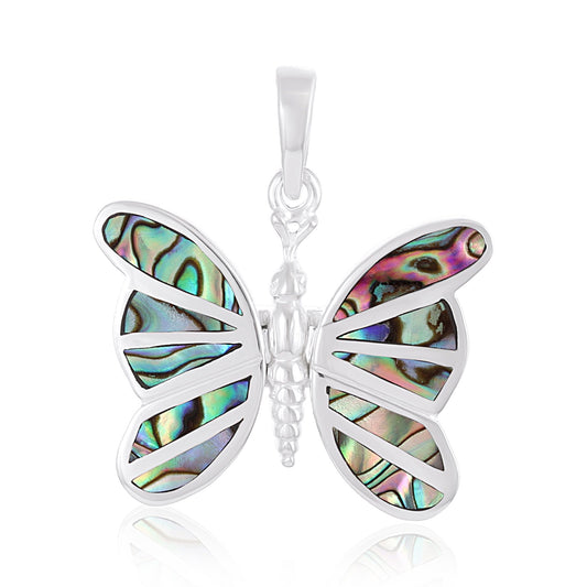 Sterling Silver Abalone Shell Butterfly Pendant SPD4014