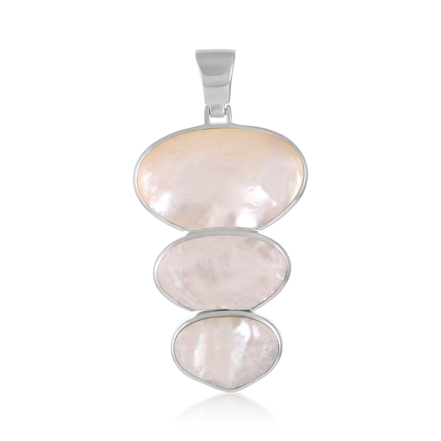 Sterling Silver Oval Mother Of Pearl Pendant SPD4021