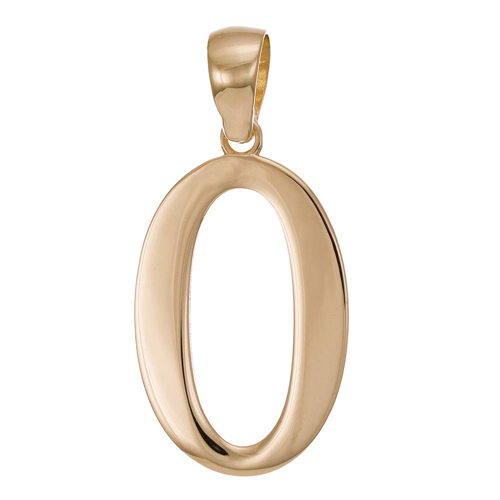 9ct Solid Gold Initial Pendant Letter O - 32mm PD60001-9Y-O