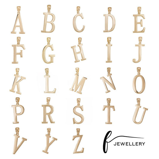 9ct Solid Gold Initial Pendant Letter P - 32mm PD60001-9Y-P