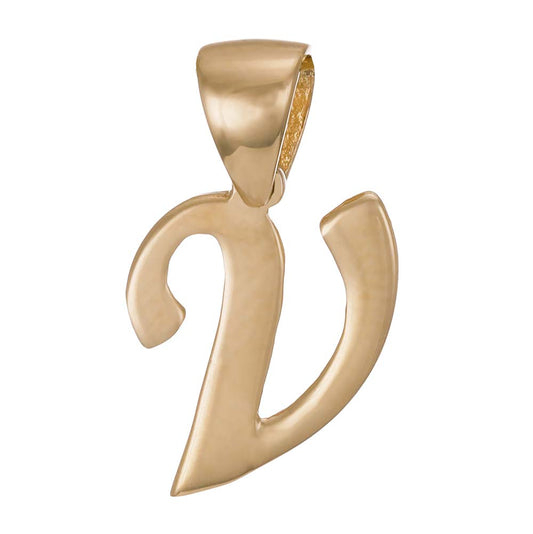 9ct Solid Gold Initial Pendant Letter V - 19mm PD60003-9Y-V