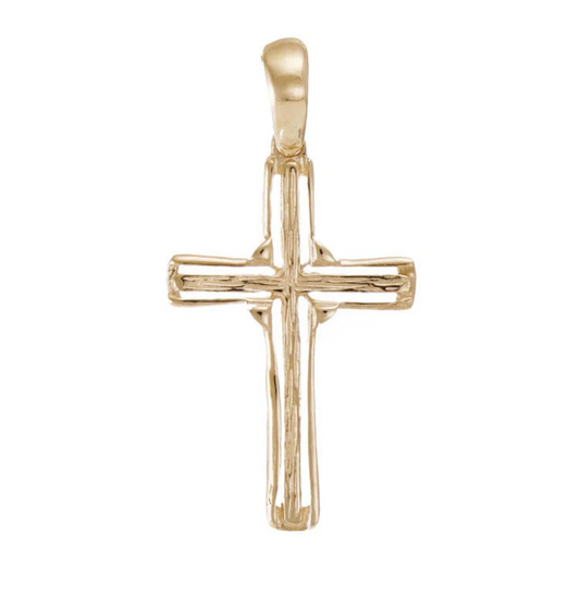 9ct Yellow Gold Unique Patterned Cross Pendant