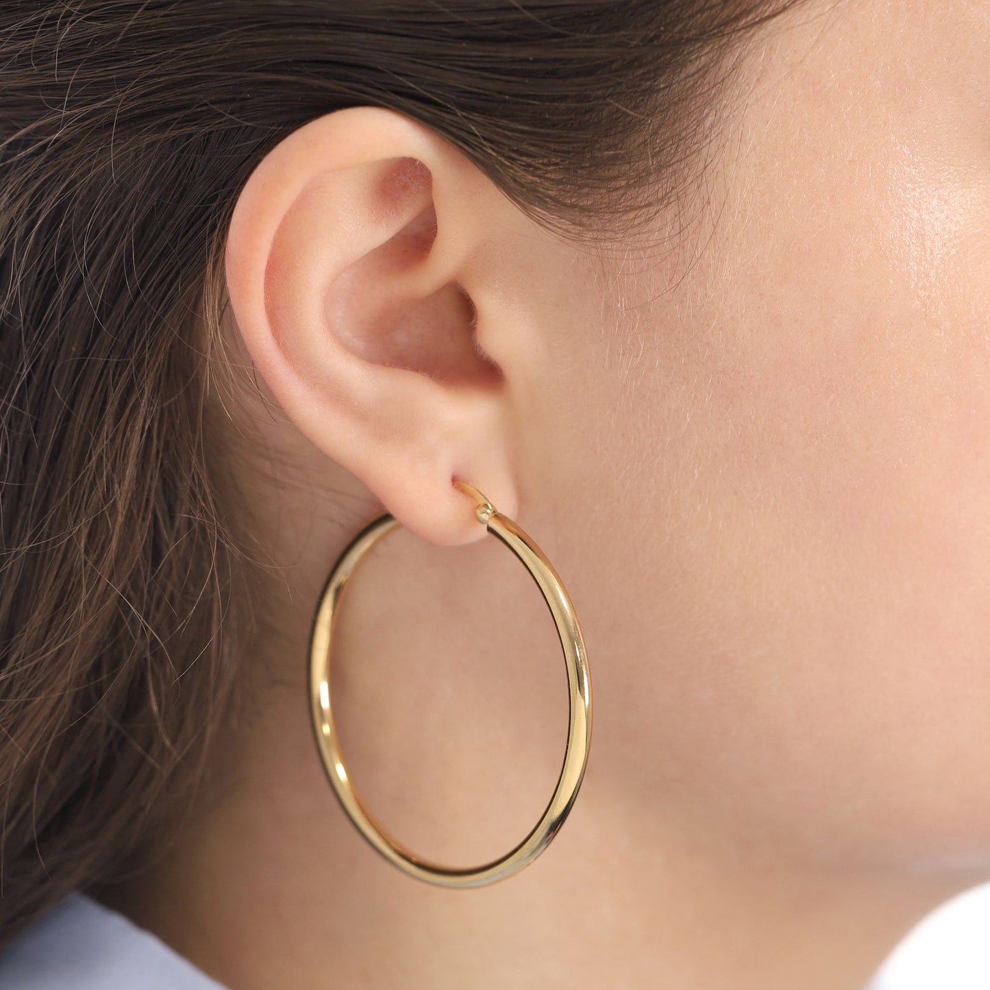 Gold-Plated Sterling Silver Hoop Earrings Large