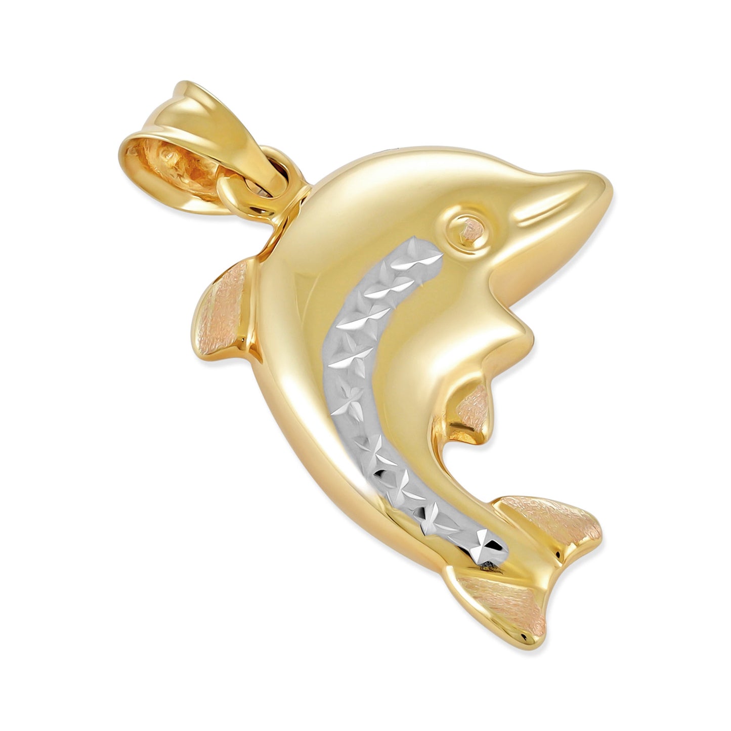 9ct Yellow and White Gold Dolphin Pendant