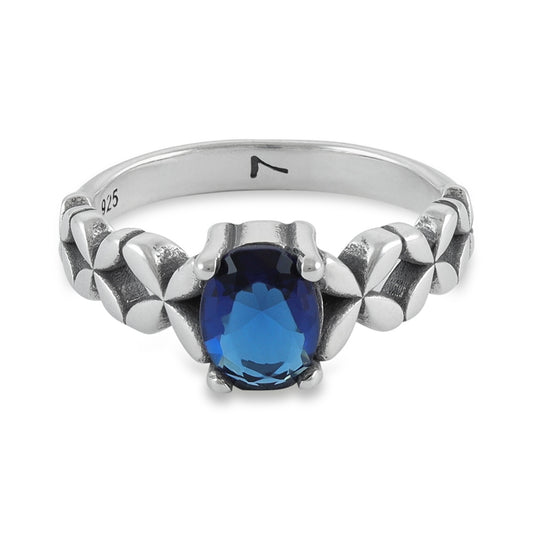 Sterling Silver Blue Gemstone Ring