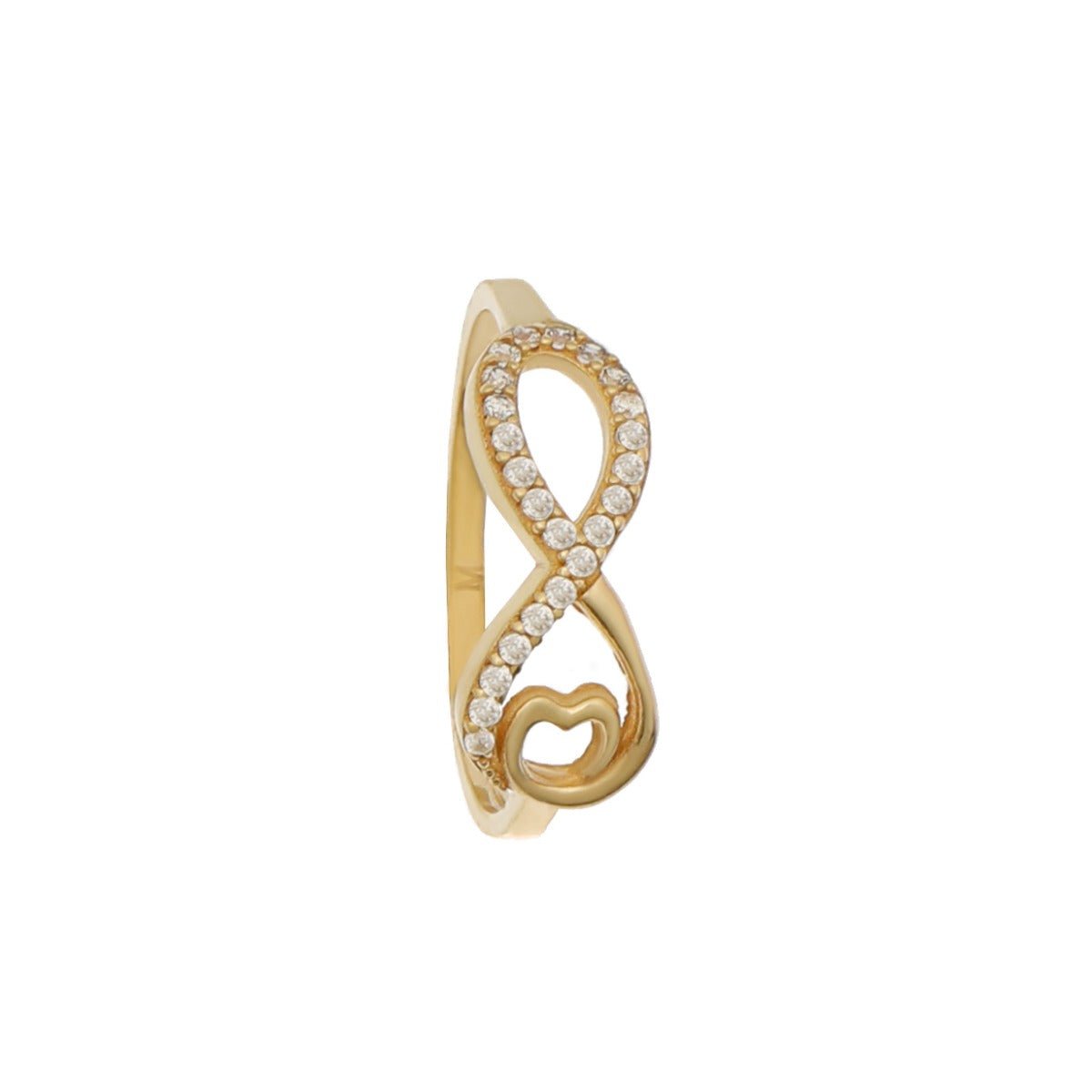 9ct Solid Yellow Gold Cubic Zirconia Infinity Ring