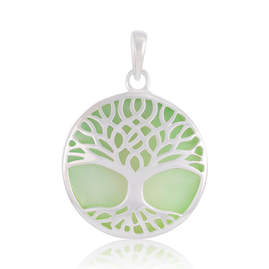 Sterling Silver Abalone Shell Tree Of Life Pendant SPD4001