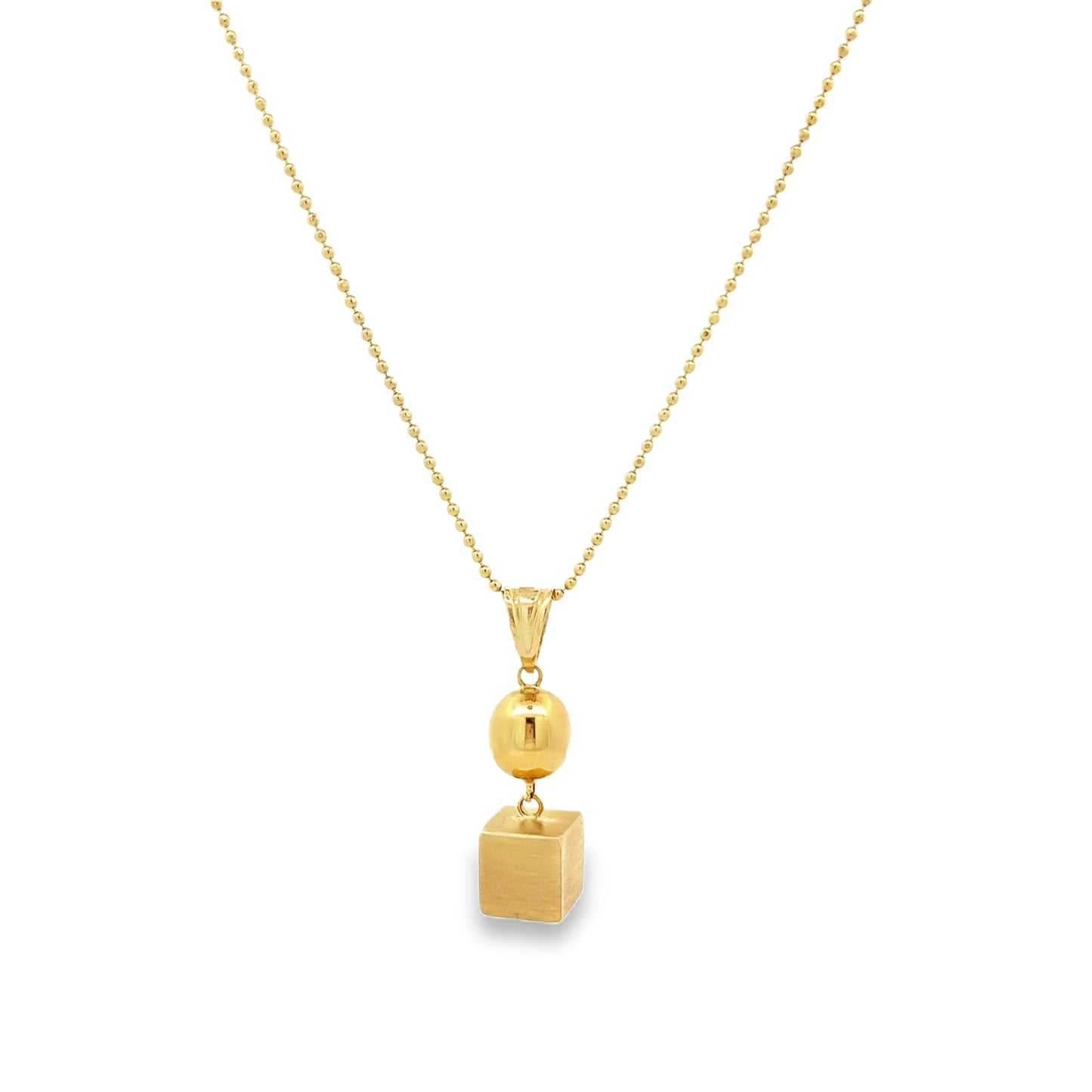 14ct Solid Yellow Gold Geometrical Necklace