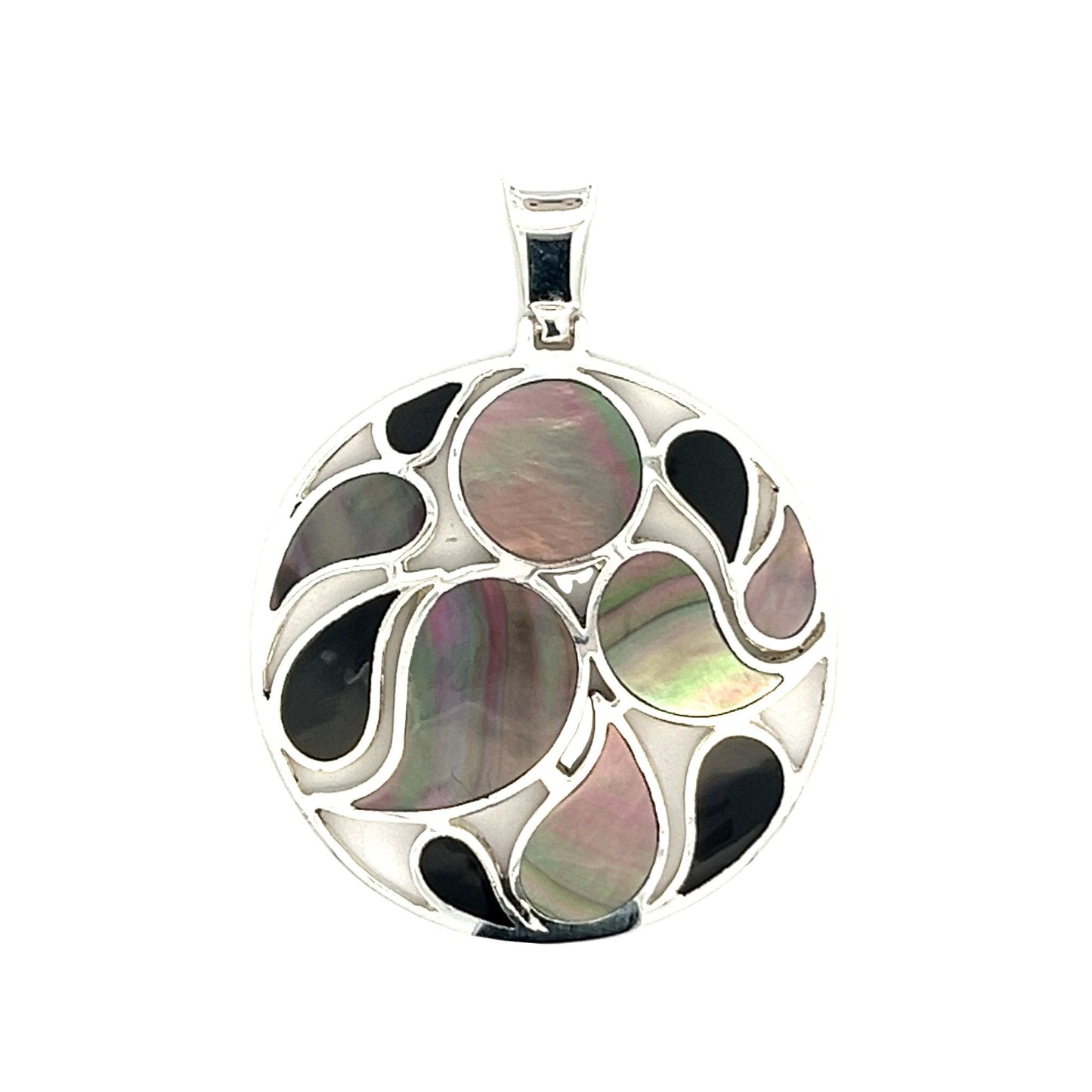 Sterling Silver Multi Color Of Mop Shell Pendant SPD4005