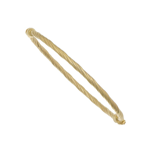 9ct Solid Yellow Gold Fancy Bangle 2017112