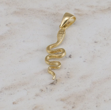 9ct Yellow Gold Snake Pendant