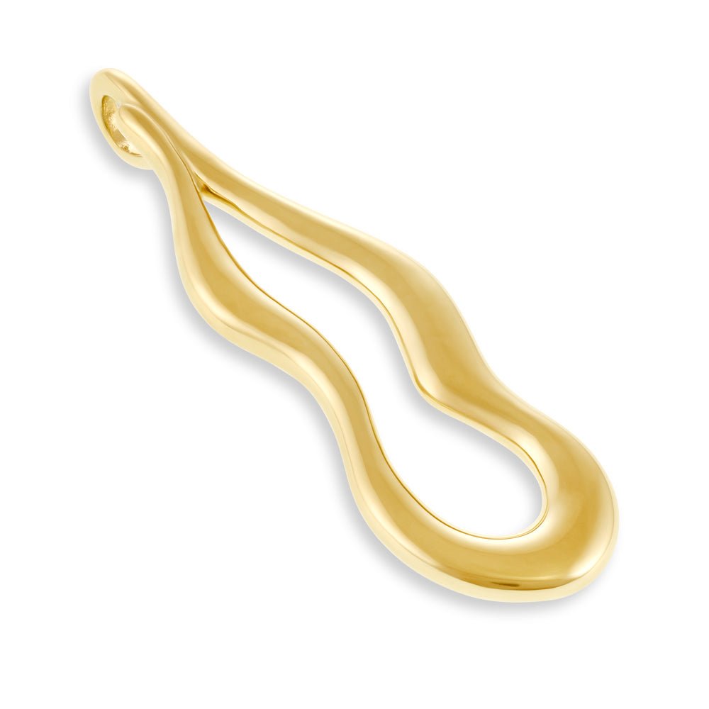 14ct Yellow Gold Plated 1 Micron Wavy Pendant