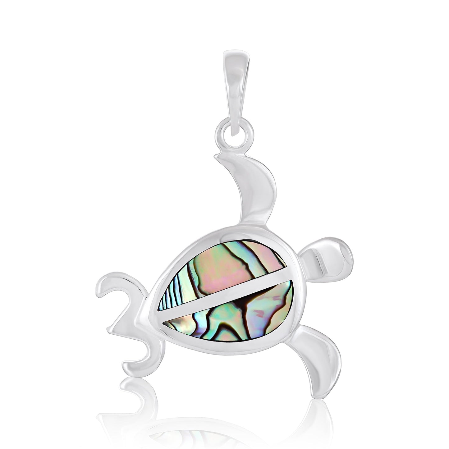 Sterling Silver Abalone Shell Turtle Pendant SPD4023