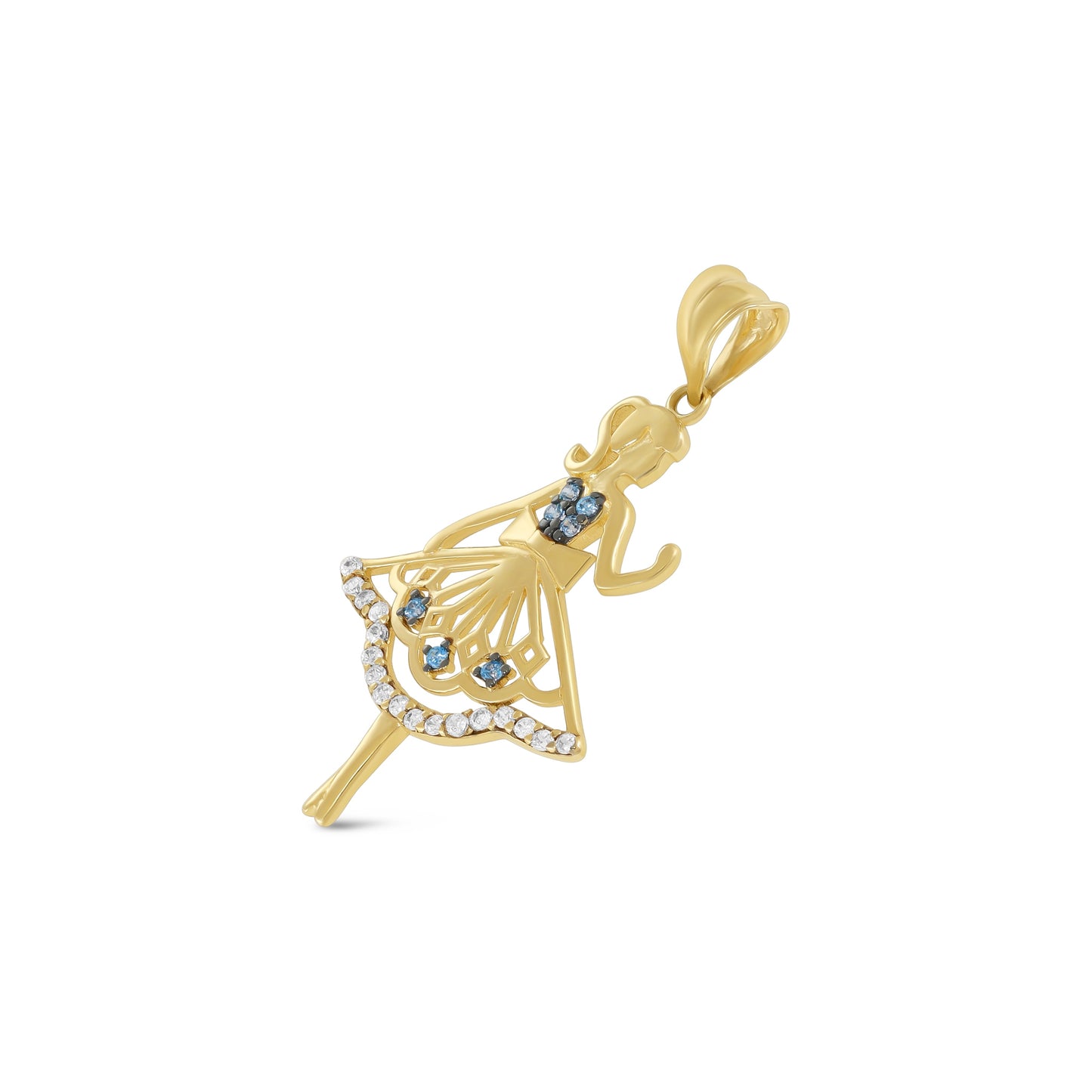 9ct Yellow Gold Cubic Zirconia Ballerina Pendant