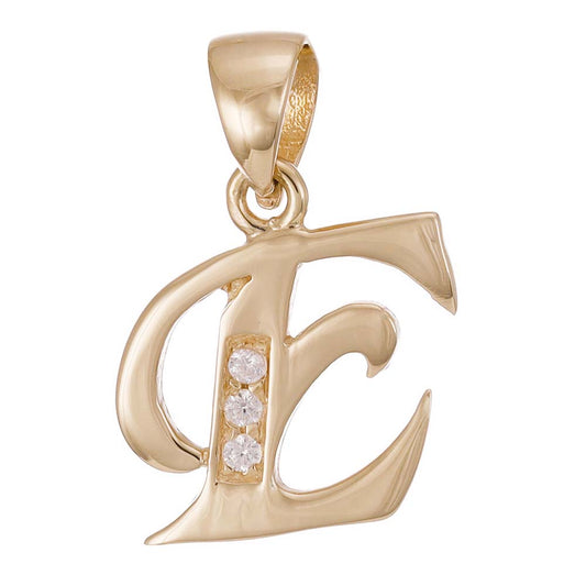 9ct Solid Gold Initial Pendant Letter E - 21mm PD60002-9Y-E