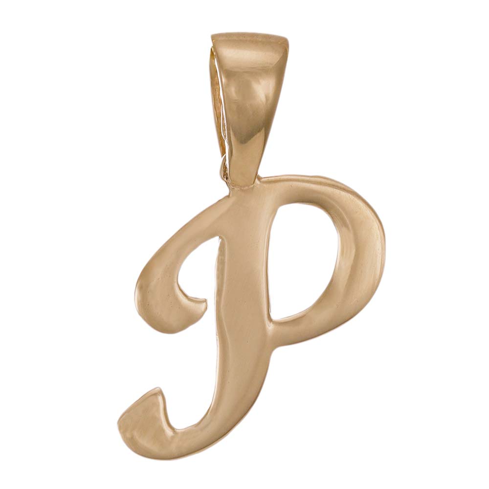 9ct Solid Yellow Gold Initial Pendant Letter P - 17mm PD60003-9Y-P