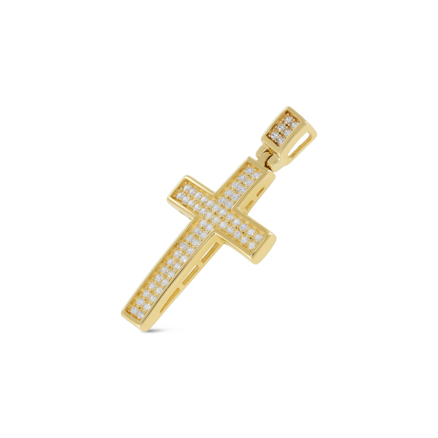 9ct Yellow Gold Cubic Zirconia Cross Pendant