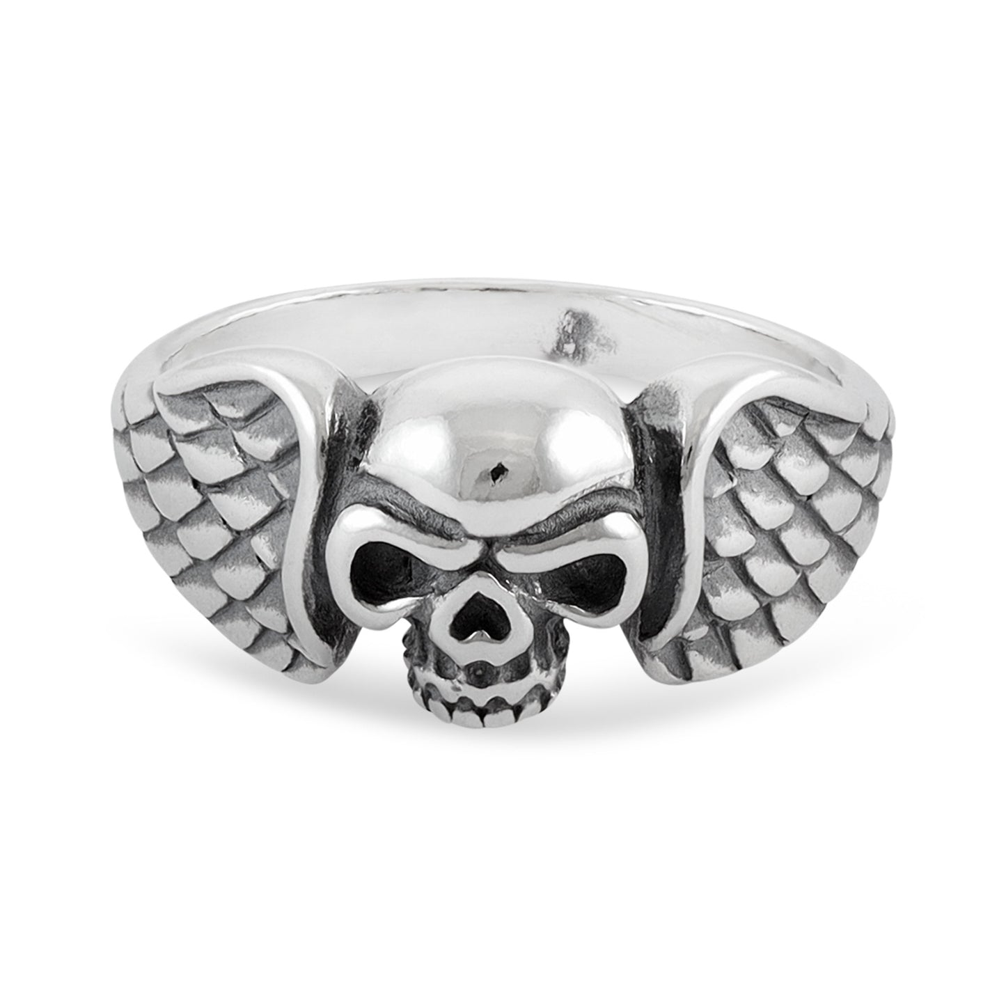 Sterling Silver Winged Skull Ring