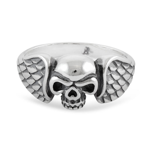 Sterling Silver Winged Skull Ring