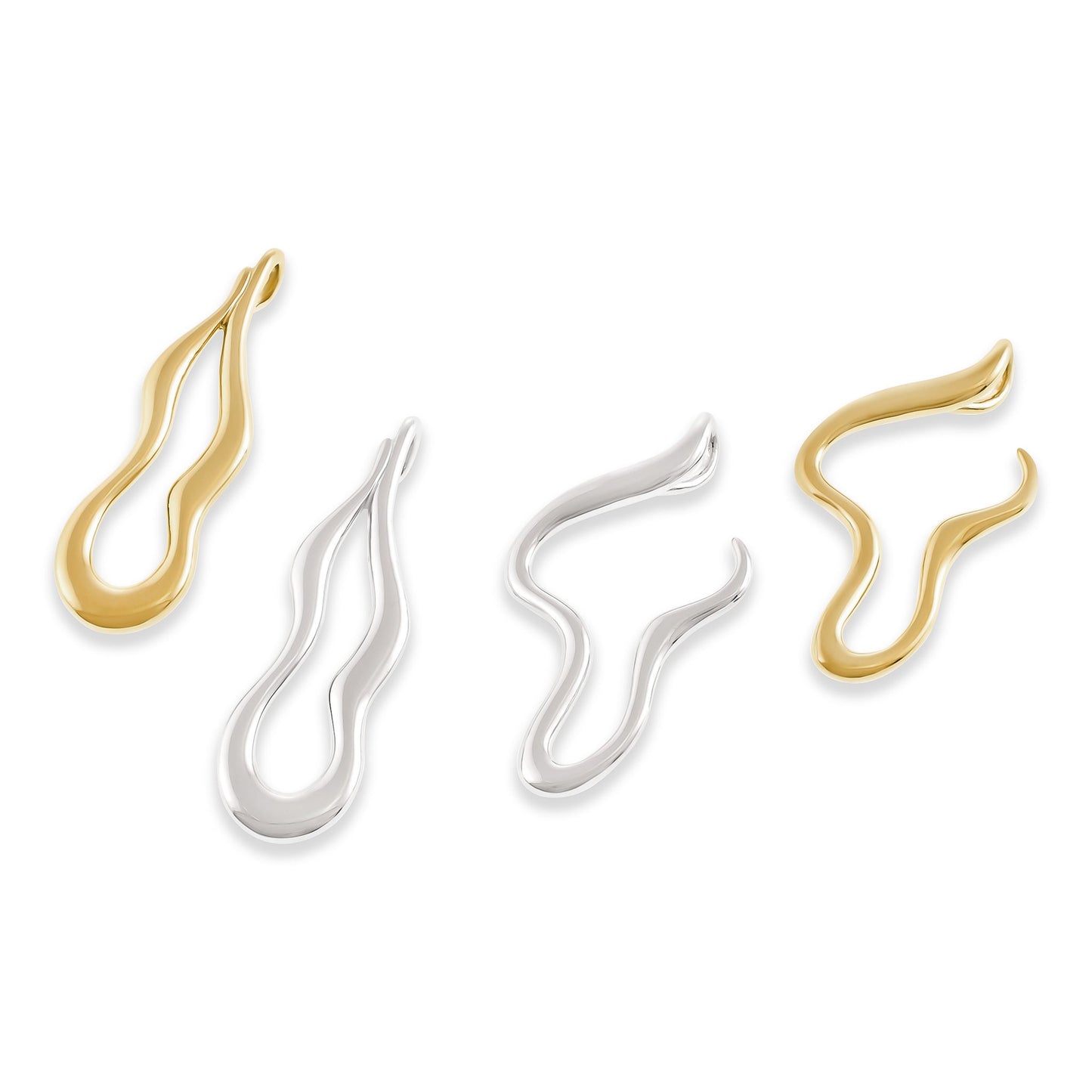 14ct Yellow Gold Plated 1 Micron Wavy Pendant