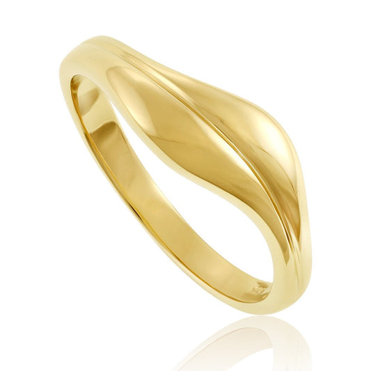 14ct Solid 1 Micron Gold Plated 925 Sterling Silver Twist Ring PRN1006