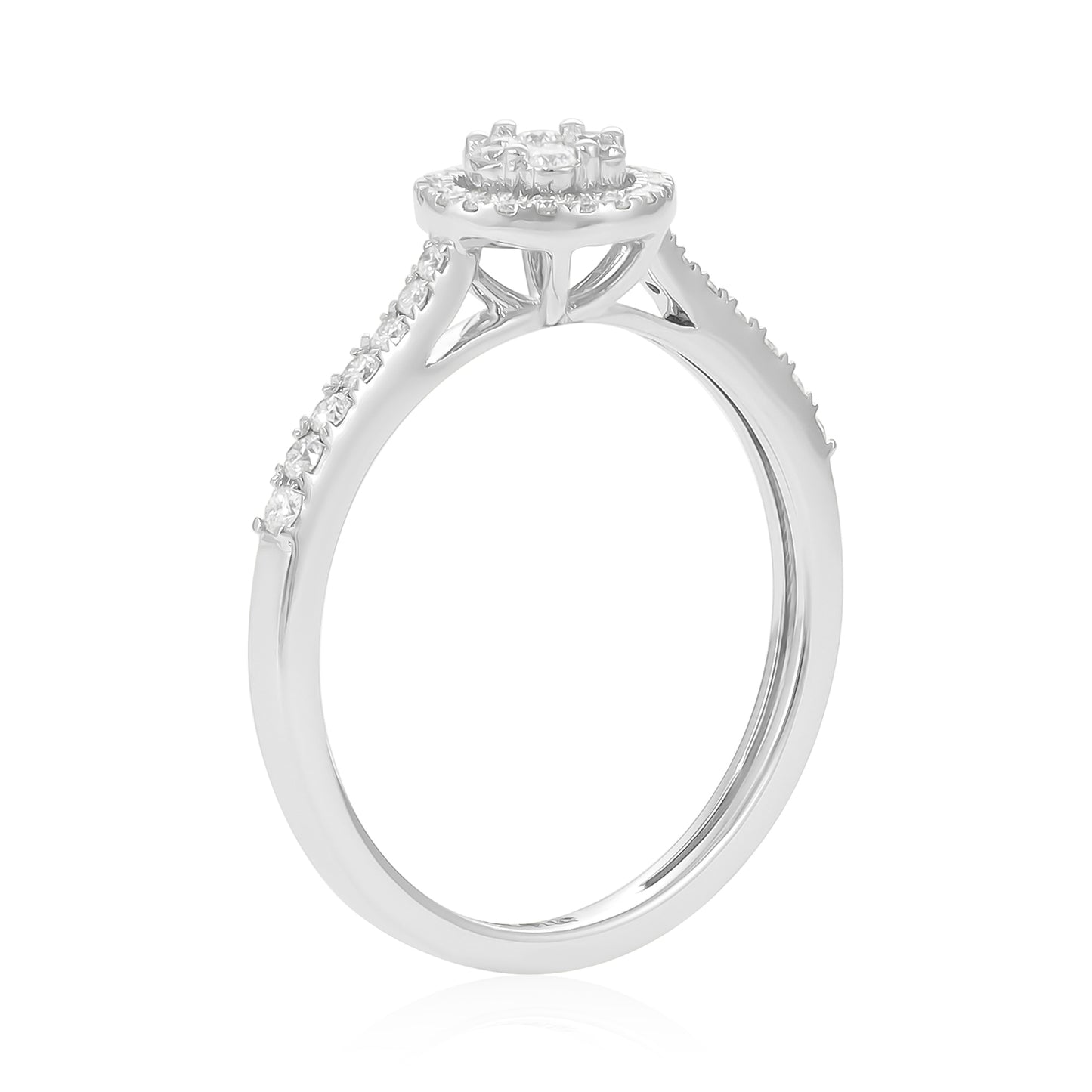 18ct Round Diamond Halo Engagement Ring