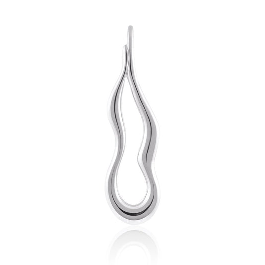 925 Sterling Silver Rhodium Plated Wavy Pendant SPD1006