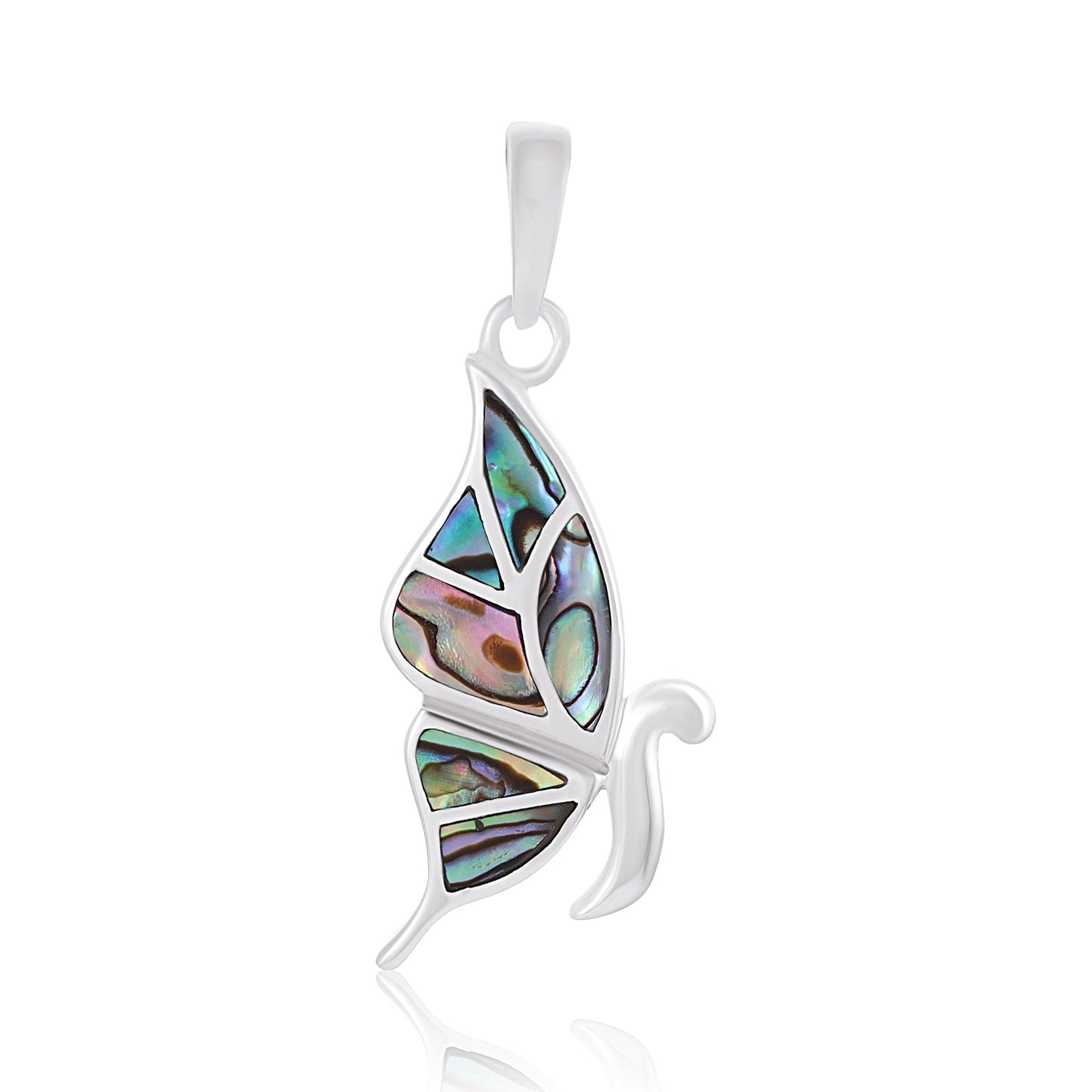 Sterling Silver Abalone Butterfly Pendant SPD4012