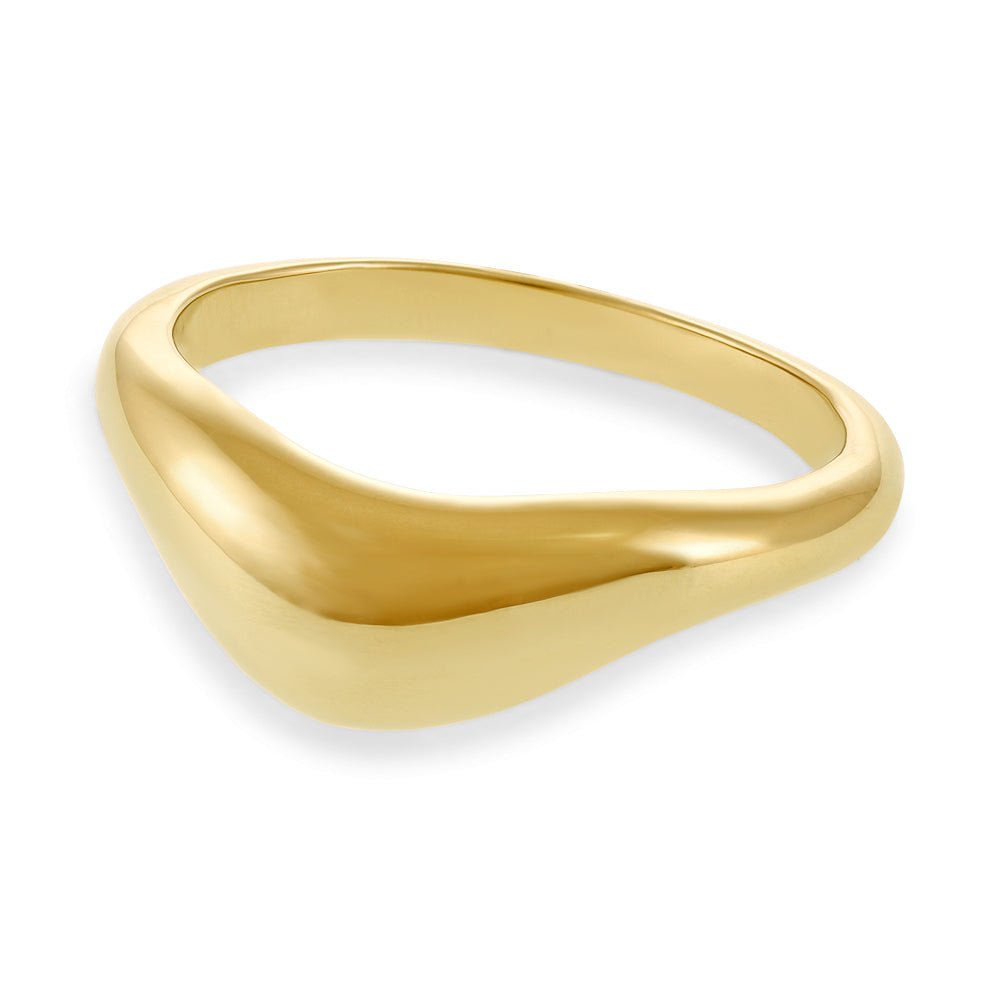 14ct Solid 1 Micron Gold Plated 925 Sterling Silver Small Wave Ring