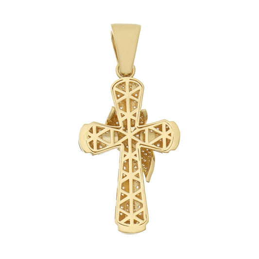 9ct Solid Yellow Gold Cubic Zirconia Crosses 47mm HPP0146