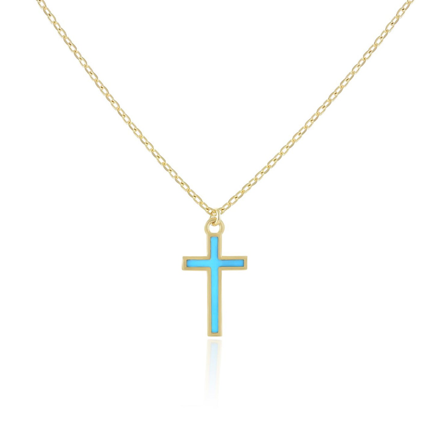 925 sterling silver blue cross necklace PNK8007-B