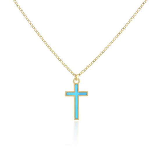 925 sterling silver blue cross necklace PNK8007-B