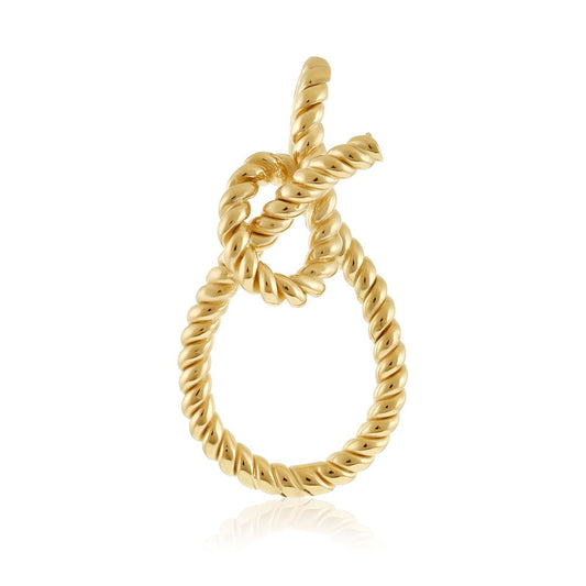 14ct Yellow Gold 1 Micron Plated Sterling Silver Twisted Rope Knot Pendant