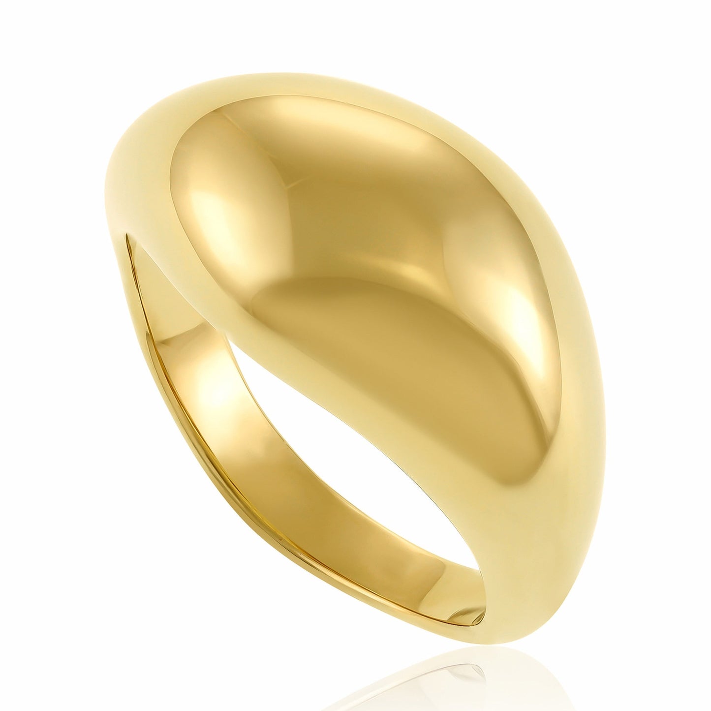 18ct Solid 1 Micron Gold Plated 925 Silver Fluid Ring PRN3001