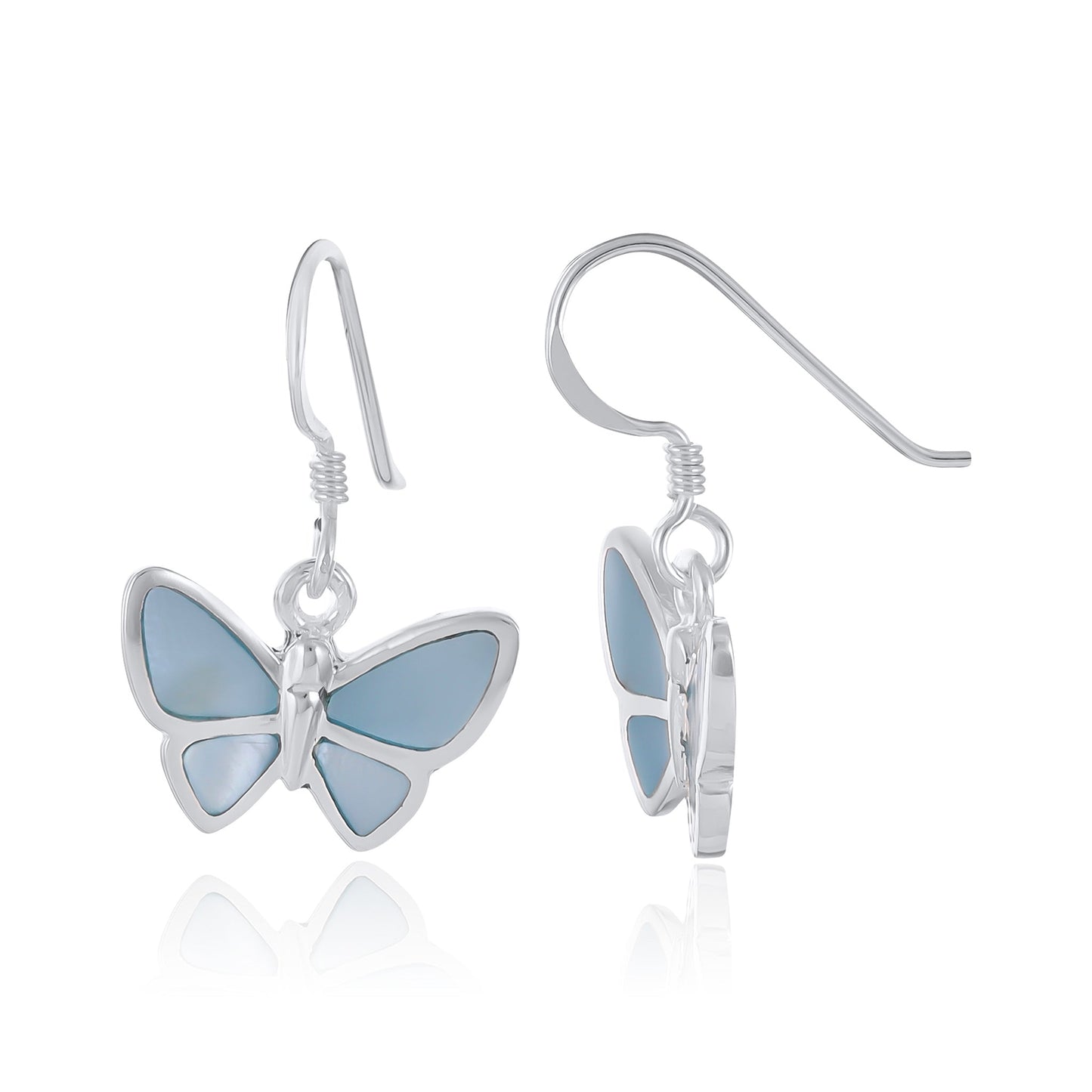 Sterling Silver Abalone Shell Butterfly Earrings SER4016