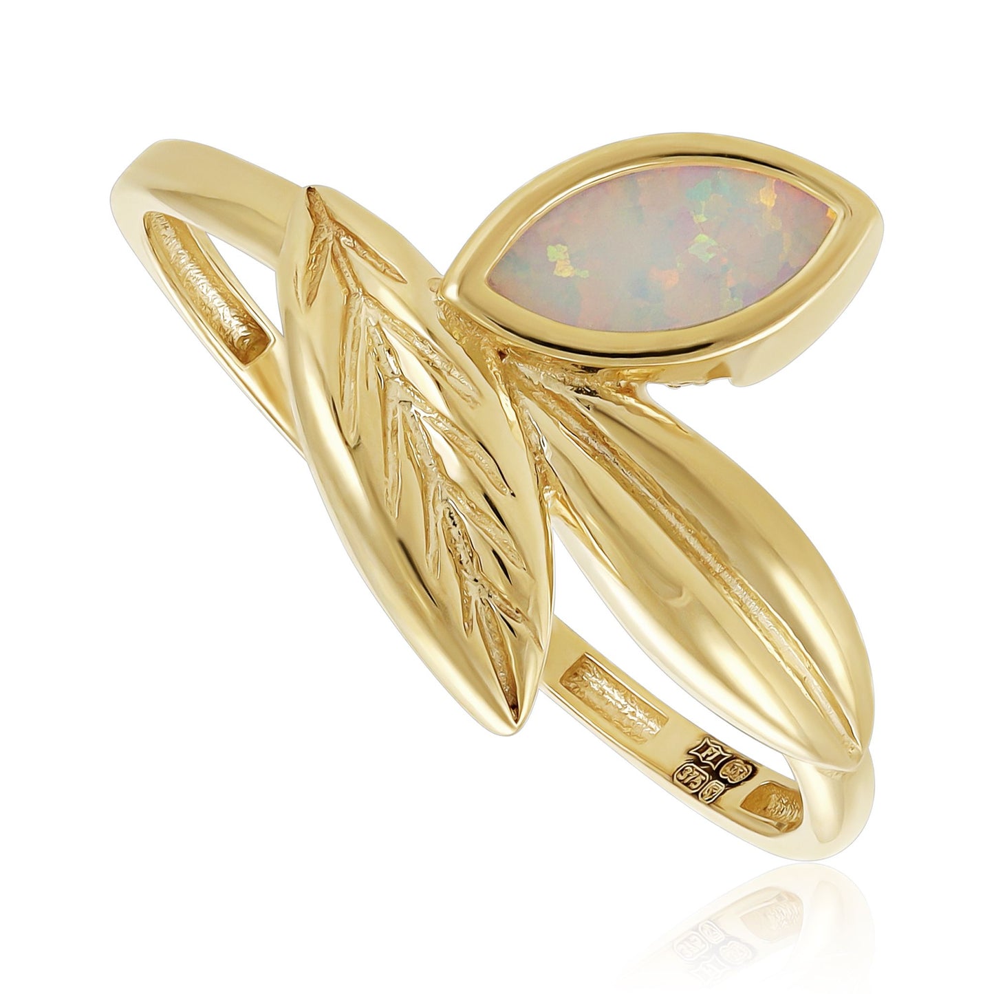 9ct Yellow Gold Leaf Detail Ring