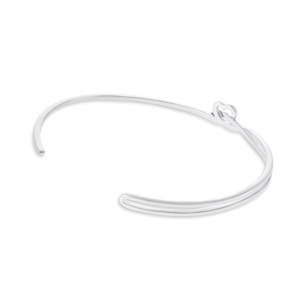 925 Sterling Silver Rhodium Plated Love Bangle 61x51mm SBN1001