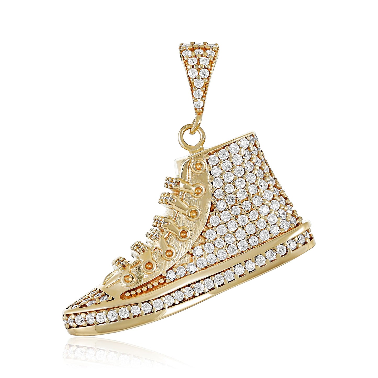 9ct Yellow Gold Cubic Zirconia Lace Up Trainer Pendant