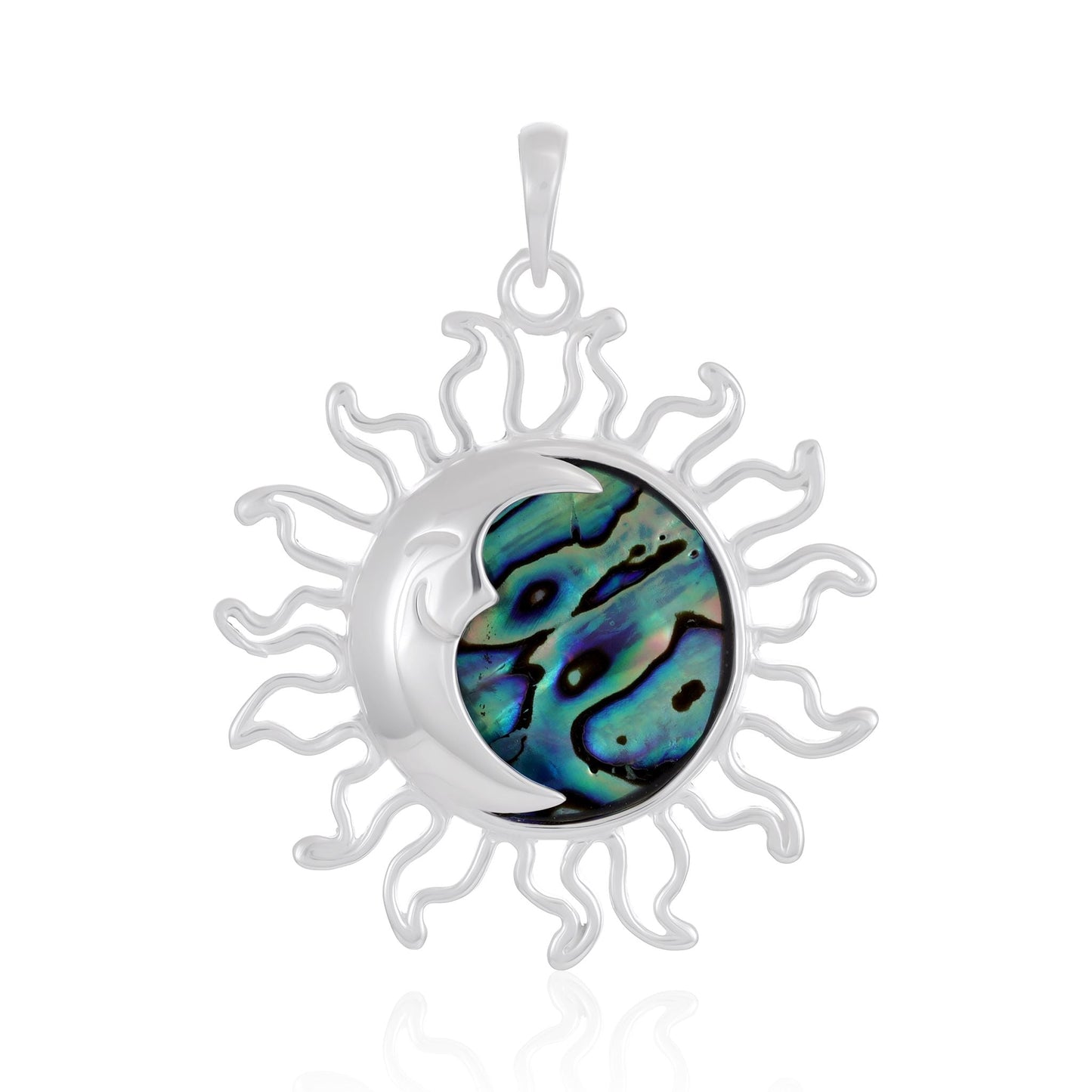 Sterling Silver Abalone Sun Pendant SPD4006