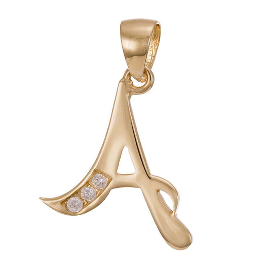 9ct Solid Gold Initial Pendant Letter A - 24mm PD60002-9Y-A