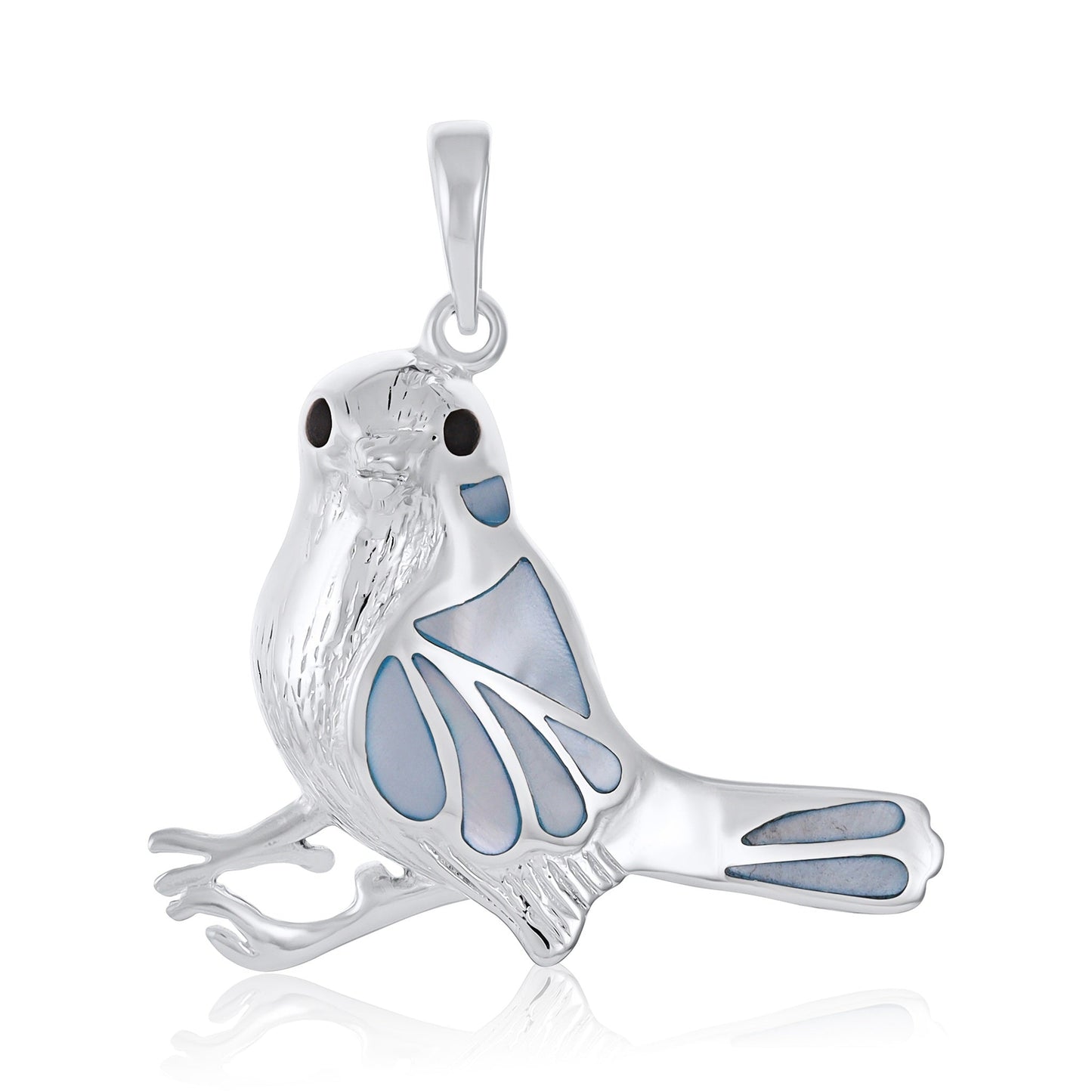 Sterling Silver Mother Of Pearl Bird Pendant SPD4039