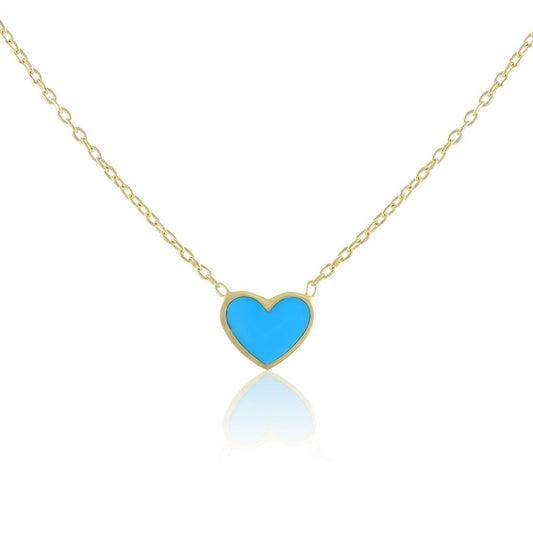 925 sterling silver blue heart necklace PNK8003-B